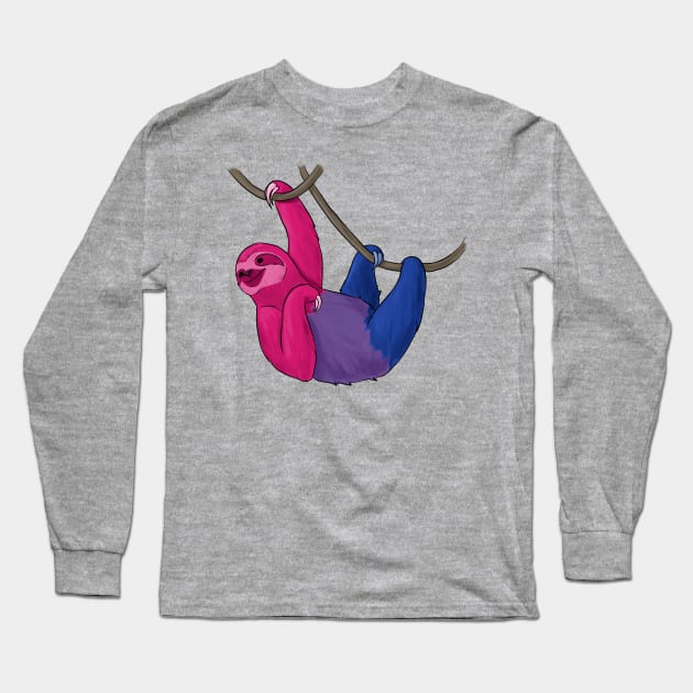 Bisexual Pride Sloth Long Sleeve T-Shirt by Khalico